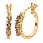 AA Natürlicher goldener Tansanit Ohrringe, 925 Silber Gelbgold Vermeil, ca. 0.98 ct