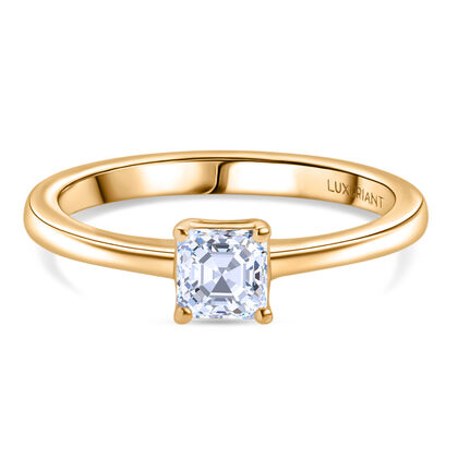 LUXURIANT DIAMOND - Lab Grown Diamant VS-EF SGL zertifiziert Ring, 925 Silber 750 Gelbgold Vermeil (Gr&ouml;&szlig;e 19.00) ca. 0.50 ct