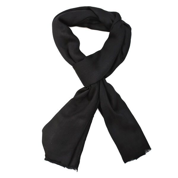 LA MAREY - Luxuriöser und weicher Schal aus 100 % Kaschmirwolle, 70 x 195 cm, Schwarz image number 6