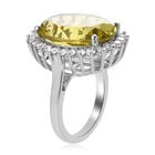 Ouro Verde-Quarz und Zirkon Halo Ring 925 Silber platiniert  ca. 12,33 ct image number 4