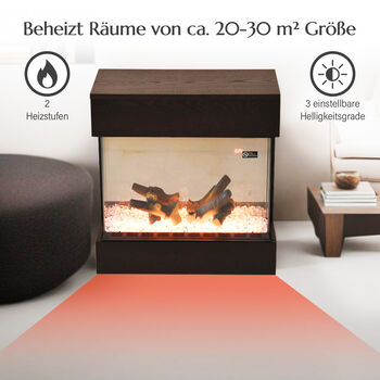 Elektrischer Kamin mit Fernbedienung und Einstellbarer Flammen- und Temperaturregulierung