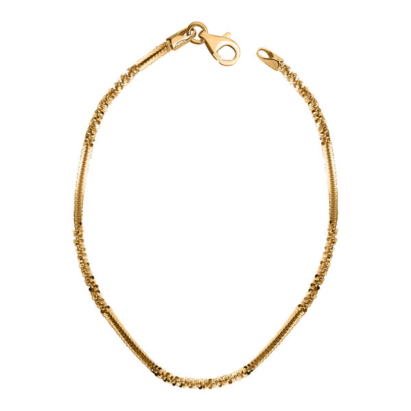 Diamantschliff Rockkette Armband 19cm in vergoldetem Silber image number 0