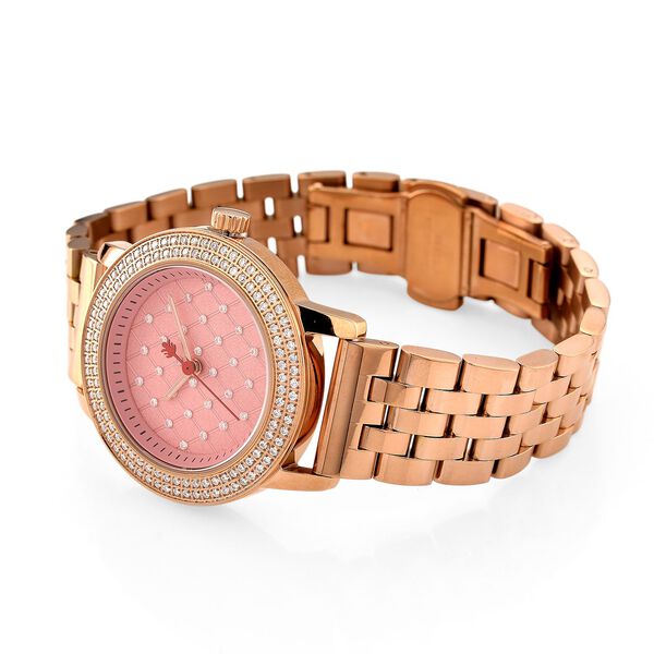 WILLIAM HUNT - Schweizer Uhrwerk, Saphirglas, Moissanit, Uhren 316L Edelstahl IP Rosa Plattierung image number 5