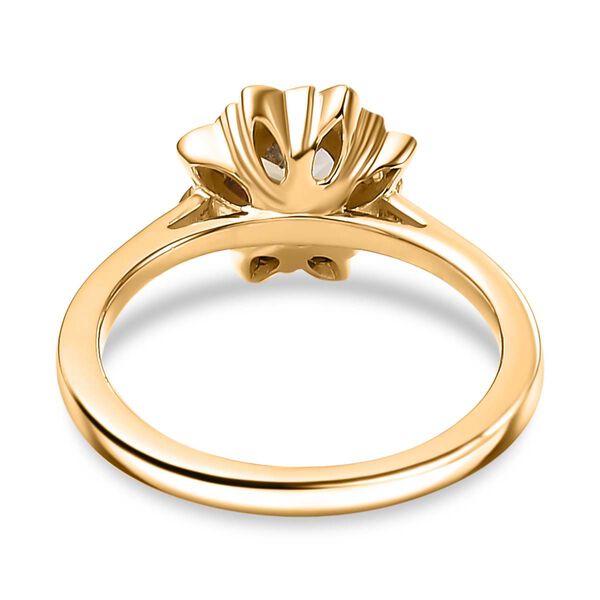 AA Nat&uuml;rlicher goldener Tansanit, Moissanit Ring 925 Silber 750 Gelbgold Vermeil (Gr&ouml;&szlig;e 19.00) ca. 0,60 ct image number 5