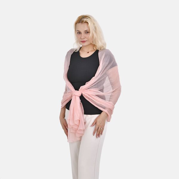 LA MAREY – 100% Maulbeer-Seidenschal Chiffon, 60x170cm, rosa image number 7