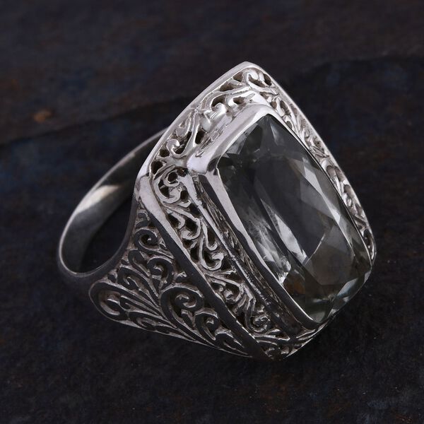 Royal Bali - Prasiolith Ring, 925 Silber (Größe 20.00) ca. 7.94 ct image number 1