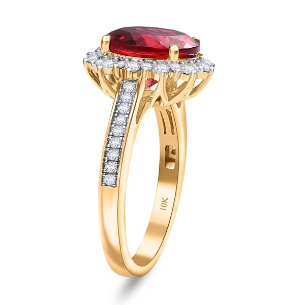 LUXURIANT DIAMOND- zertifiziert und geprüft AAA Labor Padparadscha Saphir und Labor Diamant Ring in 417 Gold - 4,32 ct. image number 3