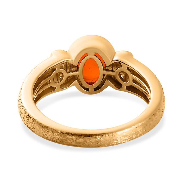 AA orange &auml;thiopischer Welo Opal und Zirkon-Ring - 0,85 ct. image number 6