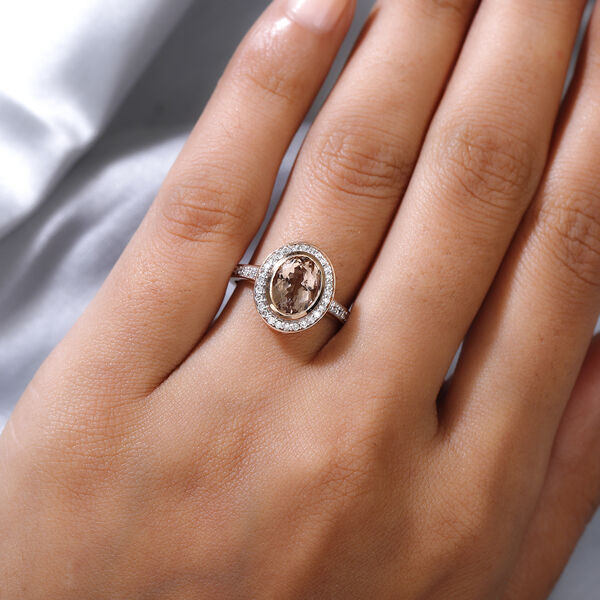 AAA Morganit und Diamant I2-I3 G-H Ring 585 Ros&eacute;gold  ca. 2,11 ct image number 3