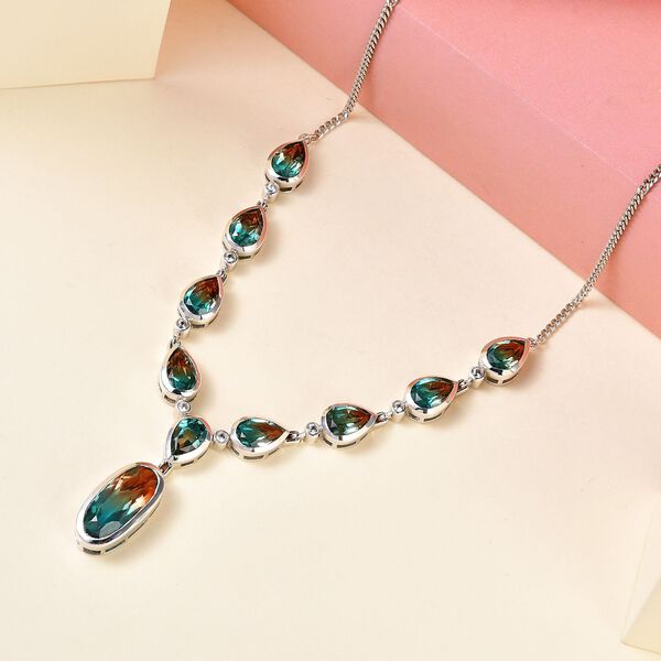Aqua Terra Costa Quarz und Zirkon-Halskette, 45 cm - 30,06 ct. image number 3