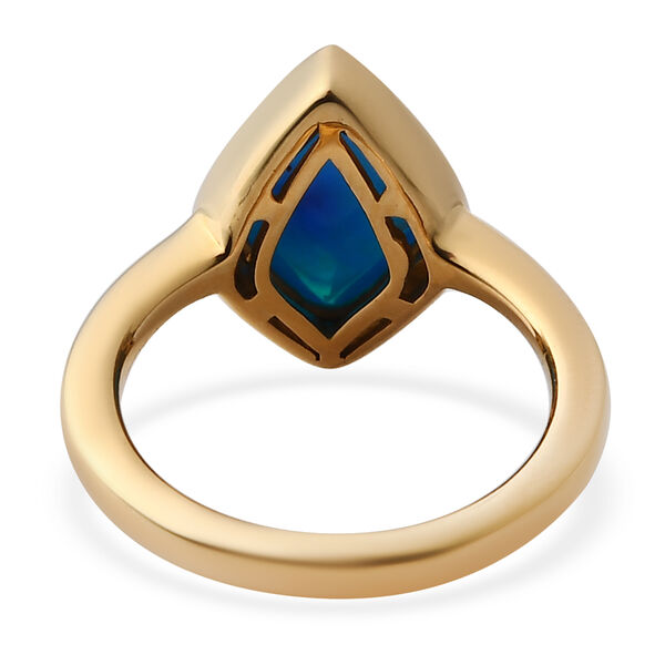 Miami Blau Welo Opal Solit&auml;r Ring 925 Silber Gelbgold Vermeil image number 6