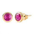 AAA Ilakaka Rosa Saphir (Fissure gefüllt) Ohrringe 925 Silber 750 Gelbgold Vermeil ca. 2,45 ct.