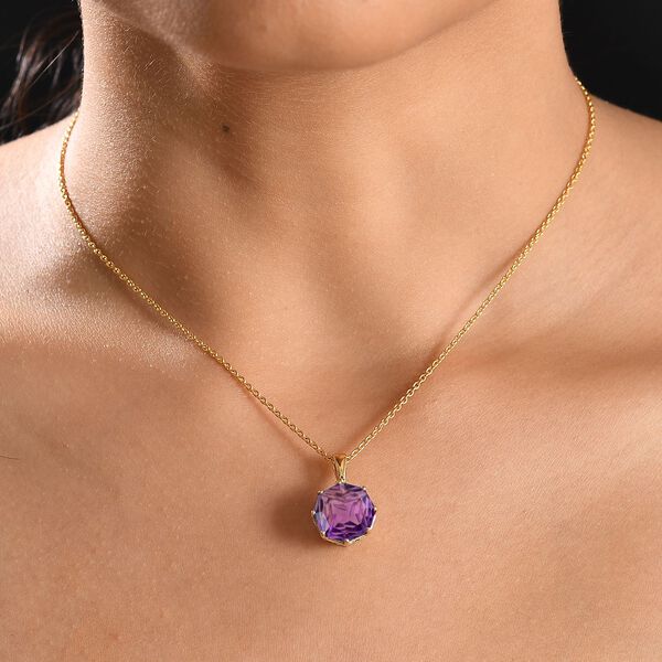 Afrikanischer Amethyst und Zirkon Anhänger mit 45cm Kette - 6,86 ct. image number 3