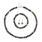 Indischer Achat Schmuckset Reiner Edelstahl ca. 287.00 ct.