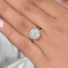 LUSTRO STELLA Hergestellt mit ZIRKONIA Halo Ring 925 Silber Platin-Überzug (Größe 20.00) ca. 3,71 ct image number 2