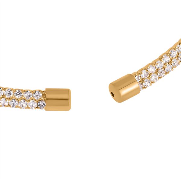 Wei&szlig;er Kristall Halskette ca. 38 cm Reines Messing image number 3