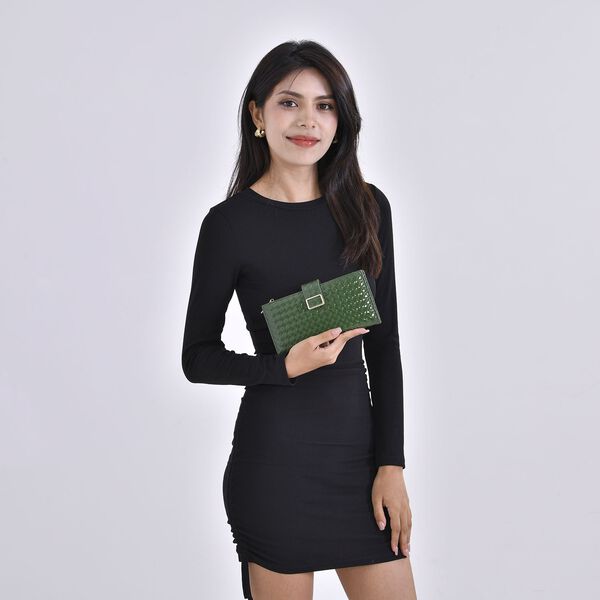 PU-Leder Brieftasche mit RFID-Schutz, dunkelgrün image number 2