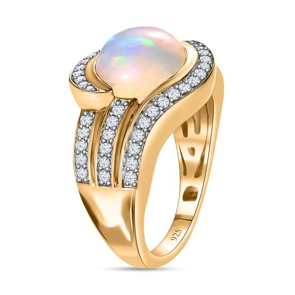 Natürlicher, äthiopischer Welo Opal und Zirkon Ring - 3,15 ct. image number 6