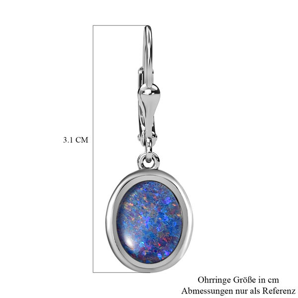 Boulder Opal Triplette Ohrringe, 925 Silber platiniert ca. 6.00 ct image number 5
