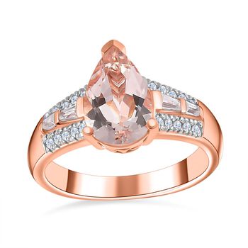 AA Morganit und Zirkon Ring - 2,26 ct.