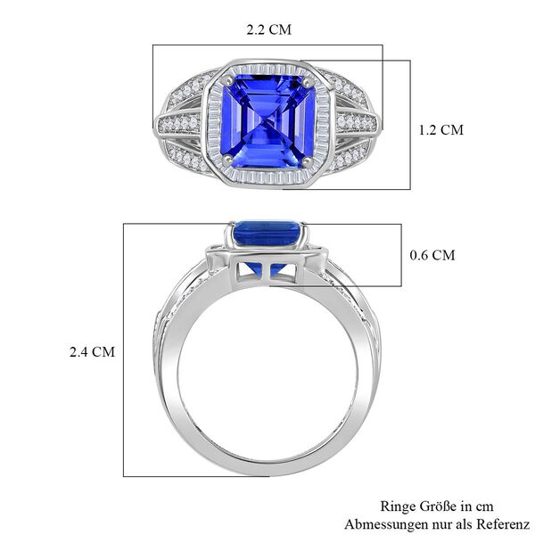 RHAPSODY AAAA Tansanit und VS Diamant Ring in 950 Platin - 3,13 ct. image number 7