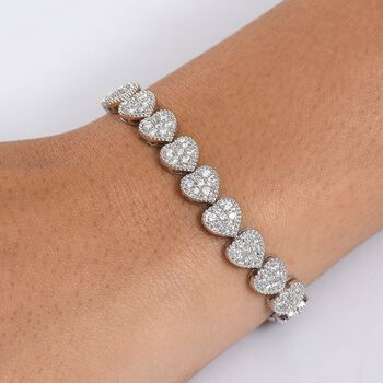 LUXURIANT SGL zertifiziertes SI-GH Labor Diamant 19cm Armband, 925 Silber rhodiniert - 4 ct.