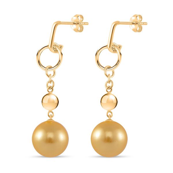Goldene Muschelkernperle Ohrringe 925 Silber 750 Gelbgold Vermeil image number 3