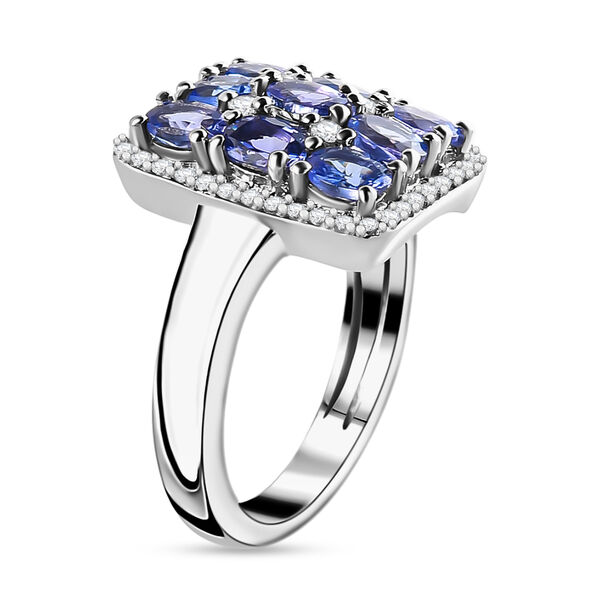 AAA Tansanit und Zirkon Cluster Ring - 2,33 ct. image number 6
