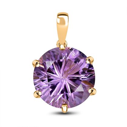 Rose De France Amethyst Anh&auml;nger 925 Silber 750 Gelbgold Vermeil ca. 9,51 ct.