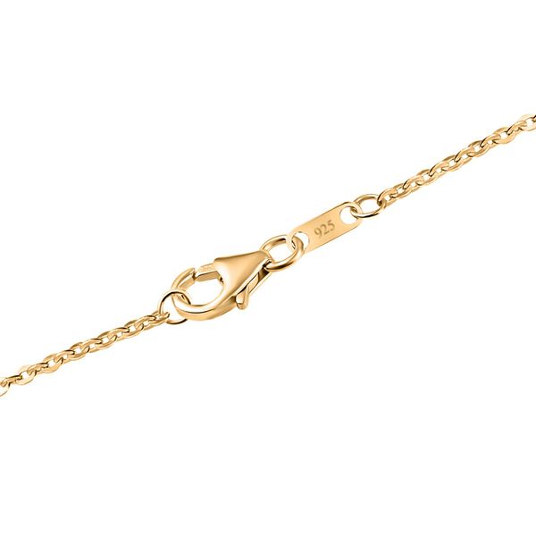 Wei&szlig;er Diamant Anh&auml;nger mit Kette, 925 Silber Gelbgold Vermeil image number 6