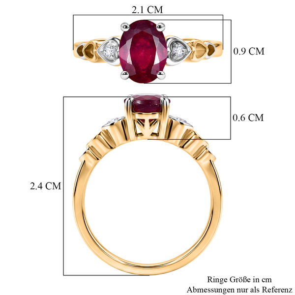D'Joy afrikanischer Rubin und Zirkon zweifarbiger Ring - 1,99 ct. image number 6