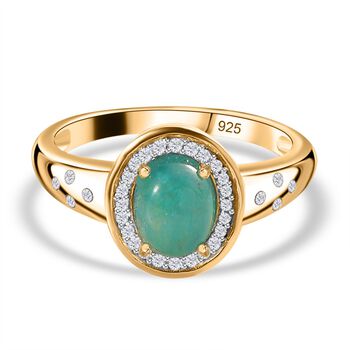 AA Grandidierit, Wei&szlig;er Zirkon Ring 925 Silber Gelbgold Vermeil (Gr&ouml;&szlig;e 17.00) ca. 2,65 ct