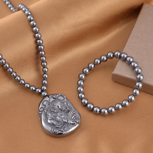 Terahertz Schmuckset, Tiger-Motiv - 295,70 ct. image number 1