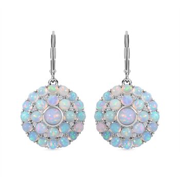 Nat&uuml;rliche, &auml;thiopische Welo Opal Ohrringe, 925 Silber platiniert ca. 7.64 ct