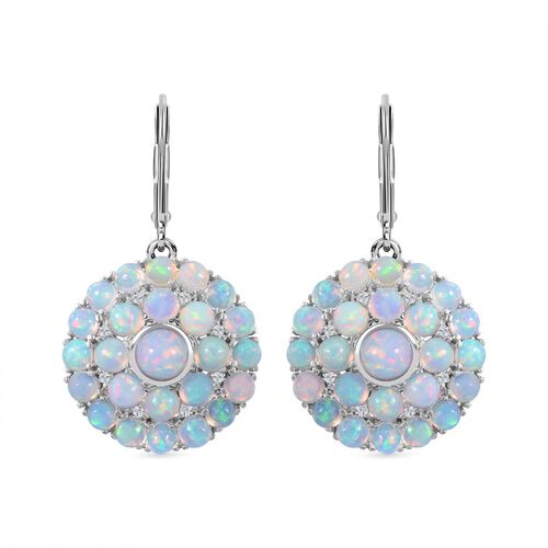 Natürliche, äthiopische Welo Opal Ohrringe, 925 Silber platiniert ca. 7.64 ct image number 0
