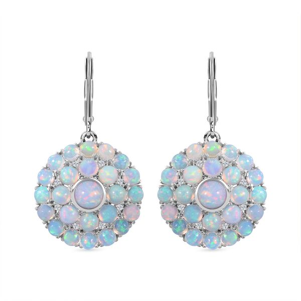 Nat&uuml;rliche, &auml;thiopische Welo Opal Ohrringe, 925 Silber platiniert ca. 7.64 ct