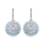 Natürliche, äthiopische Welo Opal Ohrringe, 925 Silber platiniert ca. 7.64 ct