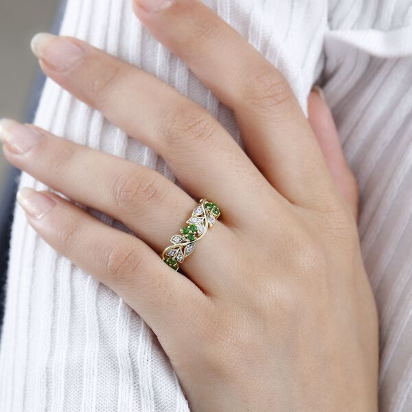 ALLORO AA Nat&uuml;rlicher Chromdiopsid und Zirkon-Ring - 1,17 ct. image number 9