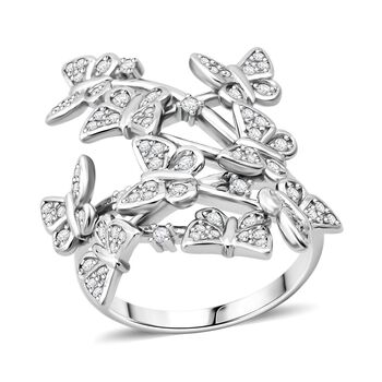 Lustro Stella Wei&szlig;er Zirkonia Ring 925 Silber rhodiniert (Gr&ouml;&szlig;e 17.00)