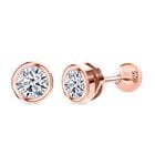 Lab Grown Diamant Ohrringe 925 Silber 750 Roségold Vermeil ca. 1,00 ct.