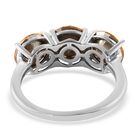 LUSTRO STELLA Österreichischer Sonnenblume Kristall Ring 925 Silber Platin-Überzug image number 4