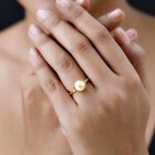 Goldene Südsee Perle Ring, 925 Silber Gelbgold Vermeil, (Größe 17.00) 6.80 ct image number 2