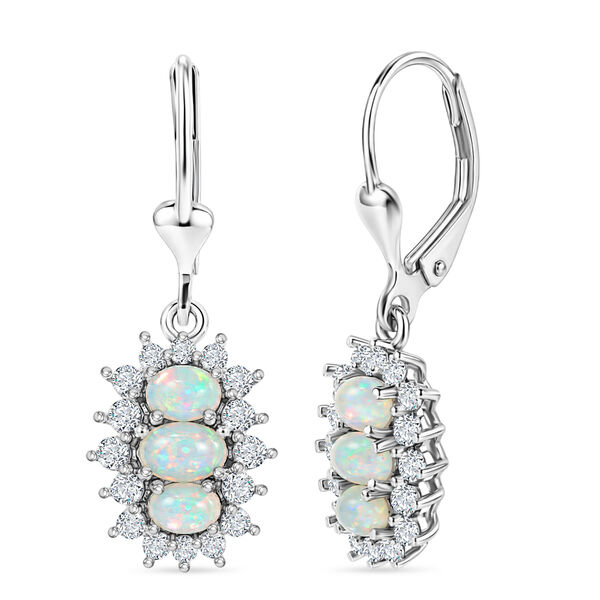 D'Joy AA Nat&uuml;rlicher, &auml;thiopischer Welo Opal Ohrringe 925 Silber Rhodiniert ca. 2.53 ct