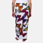 Bedruckter Sarong aus Viskose, Schmetterling Muster, Weiß image number 2