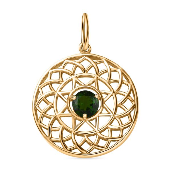 Nat&uuml;rlicher Chromdiopsid Anh&auml;nger, 925 Silber vergoldet, ca. 0.51 ct. image number 0