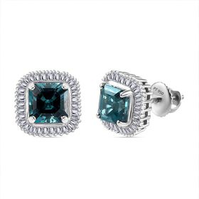 RHAPSODY - AAAA Pirineu Lagunen Turmalin, Weißer Diamant SGL zertifiziert Ohrringe 950 Platin ca. 3.31 ct