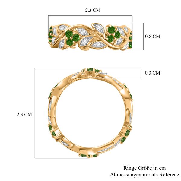 ALLORO AA Natürlicher Chromdiopsid und Zirkon-Ring - 1,17 ct. image number 7