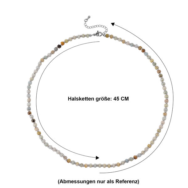 Mehrfarbiger Amazonit Halskette, flexibel, Reine Legierung ca. 25.00 ct image number 4