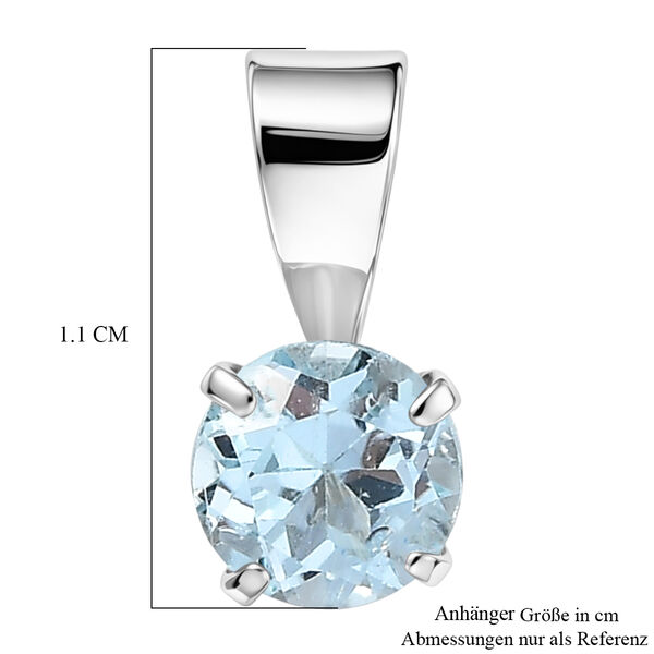 Himmelblauer Topas Anh&auml;nger 925 Silber platiniert ca. 0,63 ct. image number 5