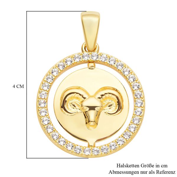 Wei&szlig;er Zirkon Widder-Anh&auml;nger - 0,63 ct. image number 5